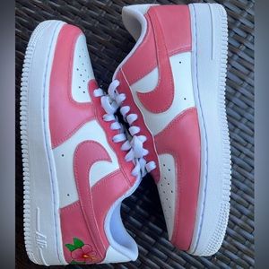 Custom painted Pink hibiscus AF1